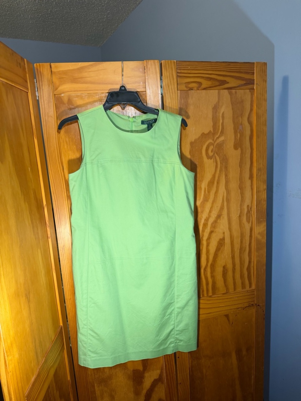 Ralph Lauren Sleeveless Lime Green Shift Dress | Size 10 - Picture 4 of 4
